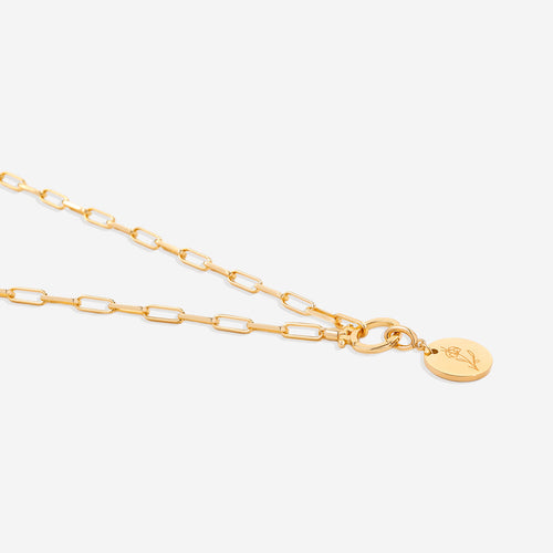 Engraved Birth Flower Disc Charm