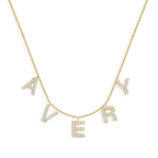 Pave Block Letter Name Necklace