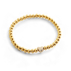 Pave Heart Beaded Bracelet