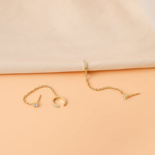 Pave Chain Ear Cuffs