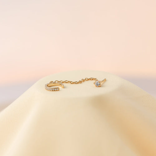 Pave Chain Ear Cuffs