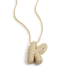 Pave Bubble Initial Necklace