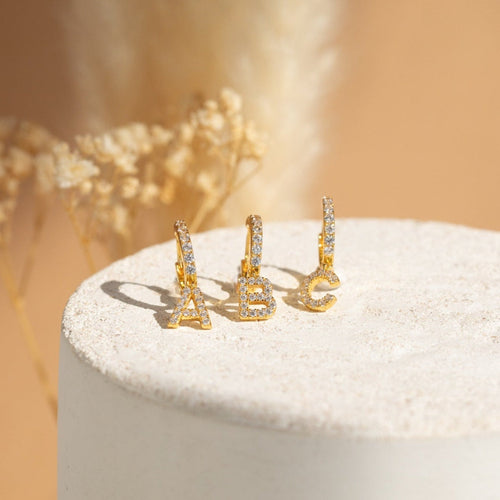 Pave Initial Huggies