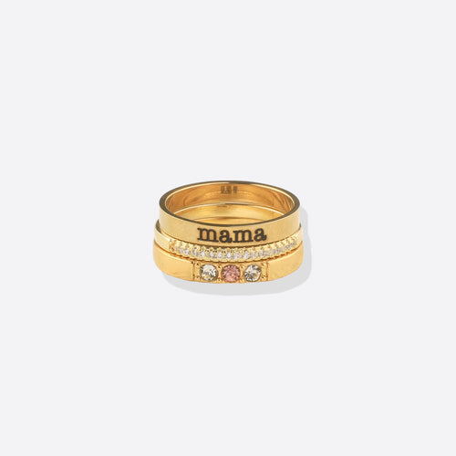 Personalized Name Birthstones Stacking Rings