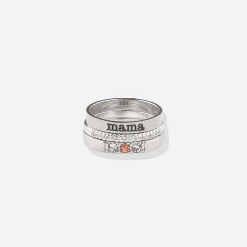 Personalized Name Birthstones Stacking Rings