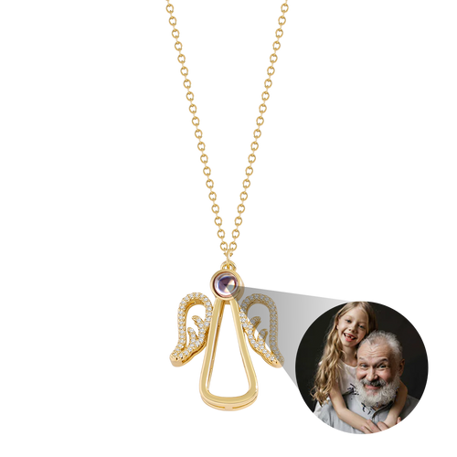 Personalized Angel Photo Charm Necklace