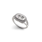 Personalized Birth Flower Bejeweled Ring