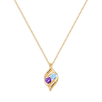 Personalized Double Heart Birthstone Necklace