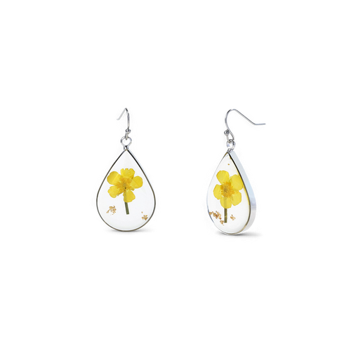 Pressed Birth Flower Earrings