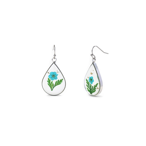 Pressed Birth Flower Earrings