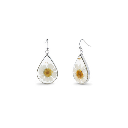 Pressed Birth Flower Earrings