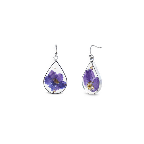 Pressed Birth Flower Earrings