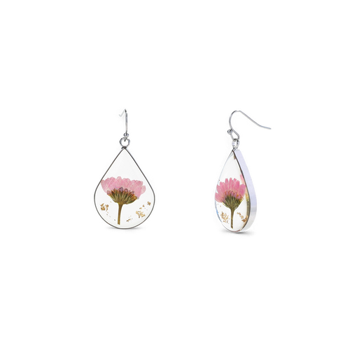 Pressed Birth Flower Earrings