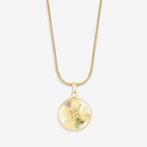 Pressed Birth Flower Necklace