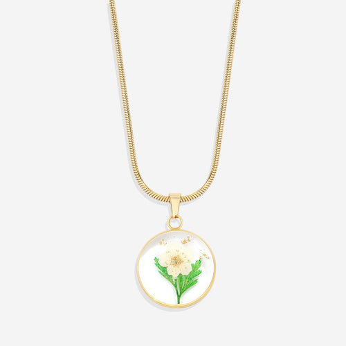 Pressed Birth Flower Necklace
