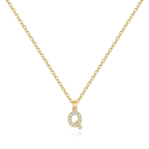 Pave Uppercase Initial Necklace
