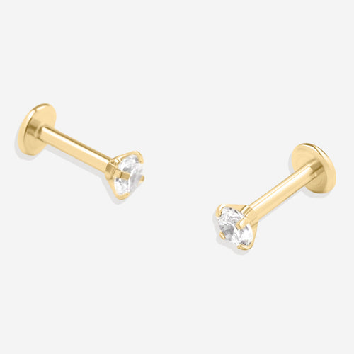 Crystal Sleeper Flatback Studs | 18g
