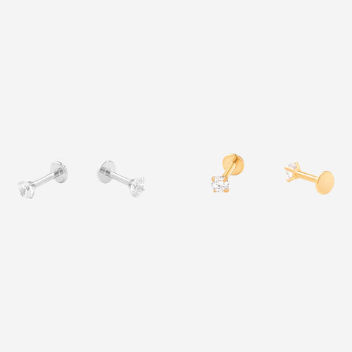 Crystal Sleeper Flatback Studs | 18g