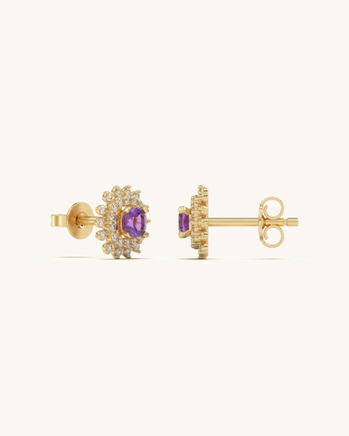 Amethyst Blossom Cluster Studs