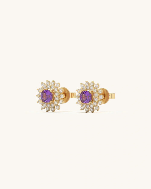 Amethyst Blossom Cluster Studs
