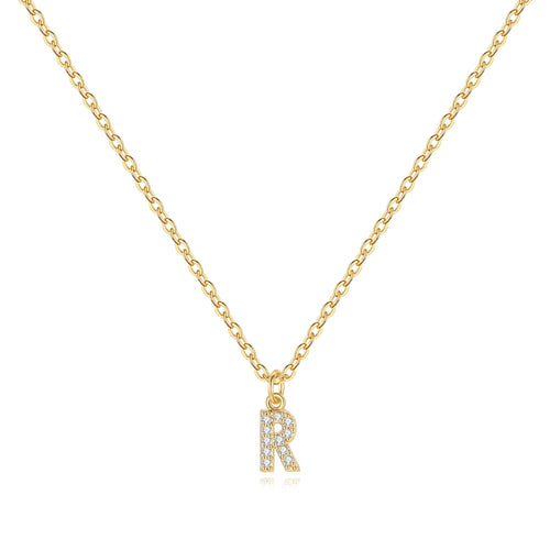 Pave Uppercase Initial Necklace