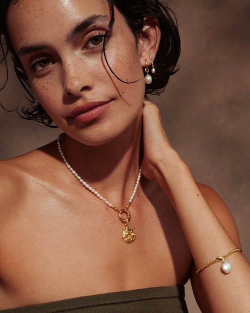 Yellow Gold Vermeil Embrace Stillness Pearl Bracelet