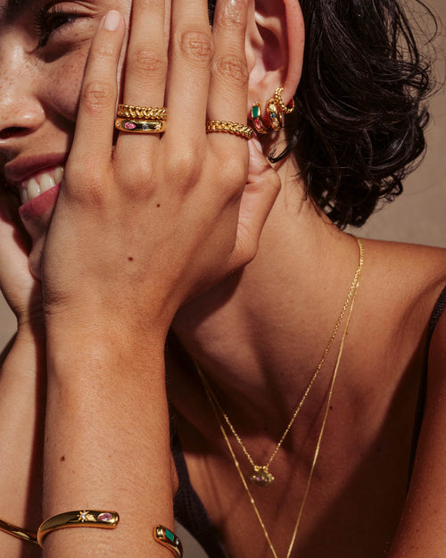 Yellow Gold Vermeil Connect to the Universe Hoops