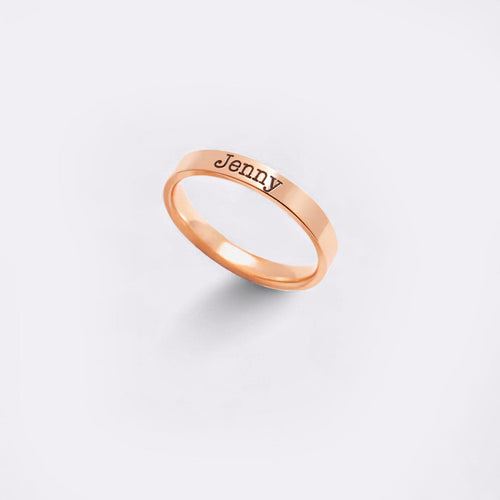 Engraved Stackable Name Ring | 3mm Band