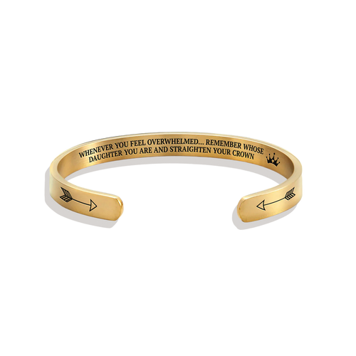 Remember Who You Are and Straighten Your Crown Personalizable Cuff Bracelet