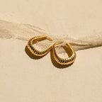Ribbed Hoop Earrings