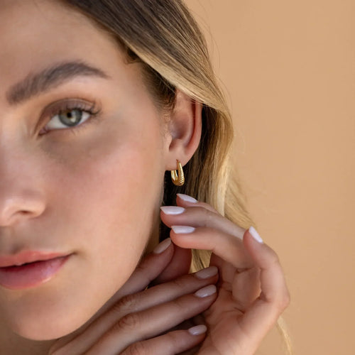 Ribbed Hoop Earrings