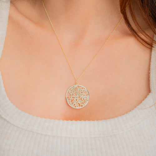 Custom Map Pendant Necklace