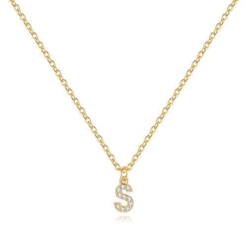 Pave Uppercase Initial Necklace