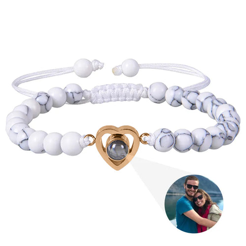 Beaded Heart Photo Bracelet