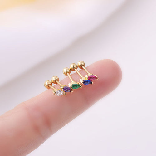 Marquis Gemstone Sleeper Stud Earrings