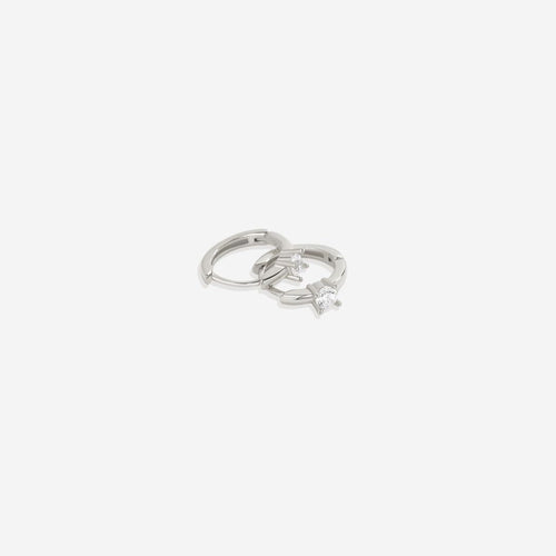 Dainty Single Stone Huggie Hoops