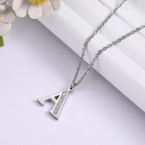 Crystal Accent Letter Satellite Necklace