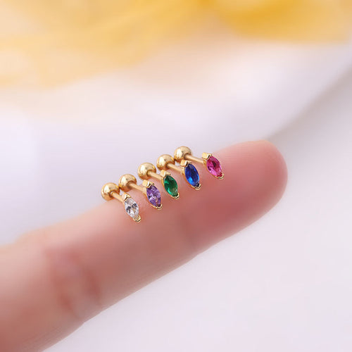 Marquis Gemstone Sleeper Stud Earrings