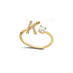 Pave Adjustable Initial Ring