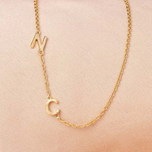 Sideways Initial Necklace