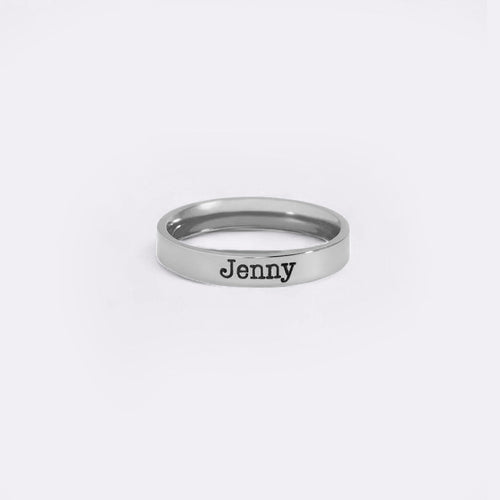 Engraved Stackable Name Ring | 3mm Band