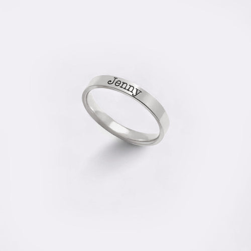 Engraved Stackable Name Ring | 3mm Band