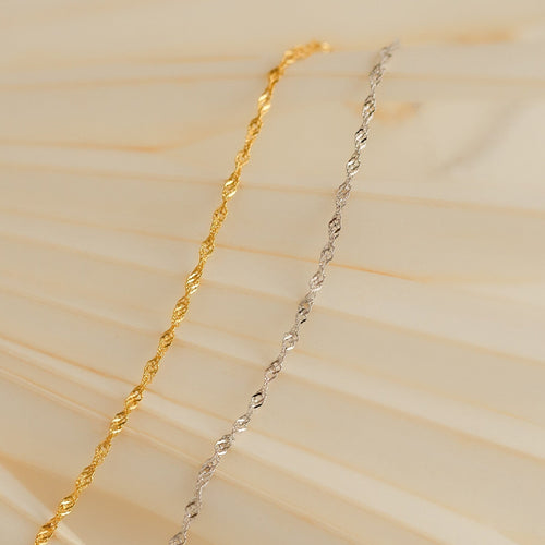 Delicate Singapore Twist Chain Bracelet