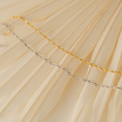 Delicate Singapore Twist Chain Bracelet