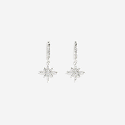 Starburst Drop Huggie Earrings