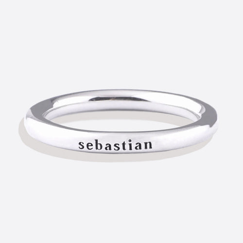 Stamped Stackable Name Ring