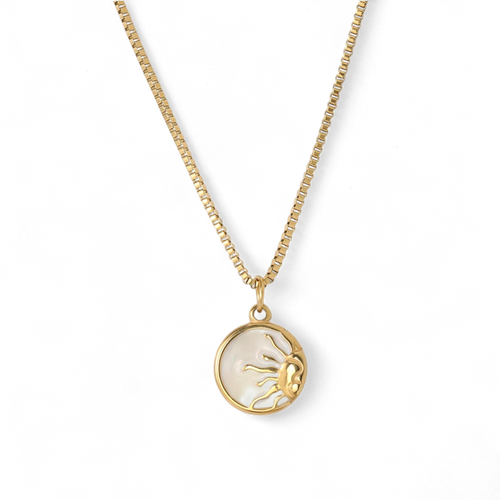 Enamel Sun Pendant Necklace