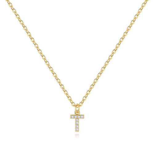 Pave Uppercase Initial Necklace