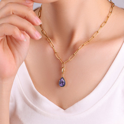 Teardrop Birthstone Charm