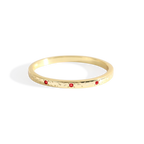 Narrow Textured Birthstone Band
